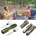 Tour Cutlery Set Folding Cutlery Set 6 In 1 Stainless Steel Camping Set Kitchen Set Table Set Portable Cutlery Set Army Green Small And Portable. 