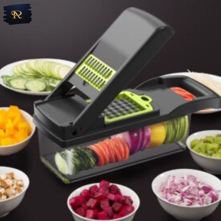 Genius Nicer Dicer Plus Salad Vegetable & Fruit Cutter - 12 in 1 Nicer Dicer Chopper Vegetable Cutter AR STORE