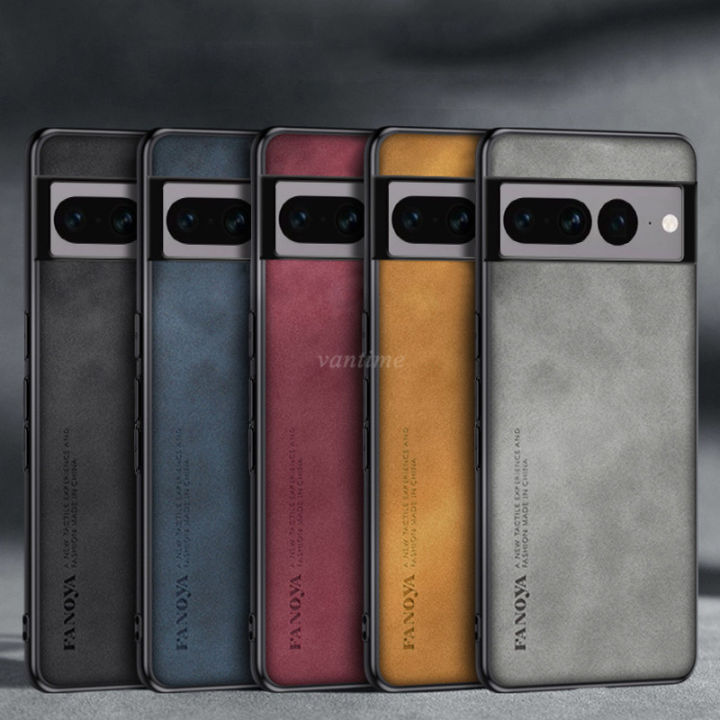 Vantime for Google Pixel 7 Pro Case Soft Pure Leather Slim Matte Back Cover