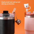 Silicone Straw Cover Adorable Bear-shaped Silicone Straw Lid for Home Party Decoration Reusable Dust-proof Durable Silicone Straw Accessory. 