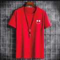New Smiley Printed Smart Fit Double Stitched Cotton Jersey Trendy Summer Wear T-Shirt. 