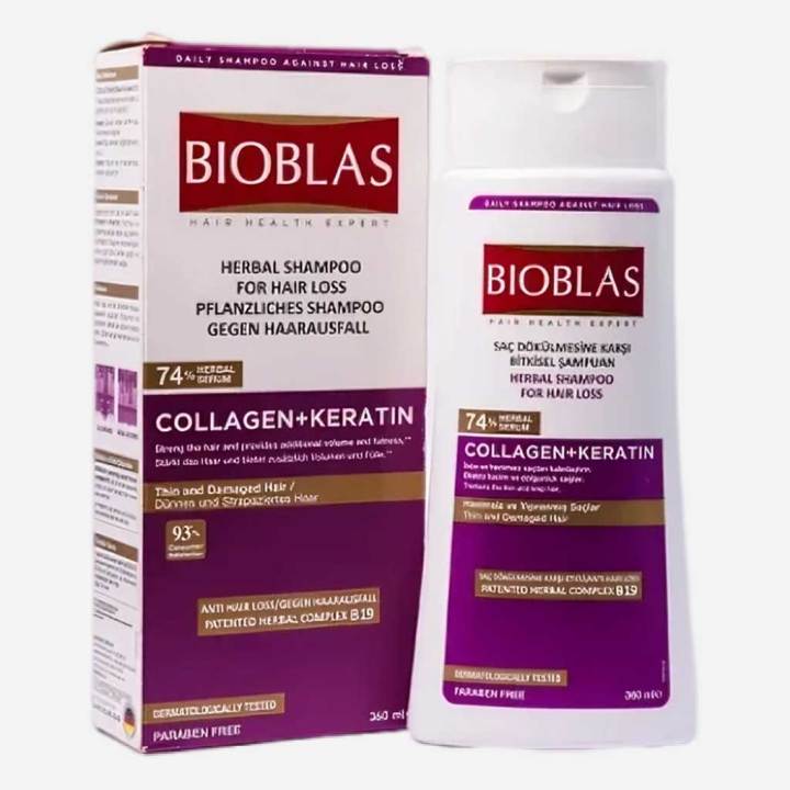 BIOBLAS COLLAGEN+KERATIN SHAMPOO 360ML | Bioblas - Anti-Hair Loss Volume Shampoo (Collagen + Keratin) 360ml | Bioblas Shampoo Price in Pakistan | Bioblas Shampoo COLLAGEN KERATIN