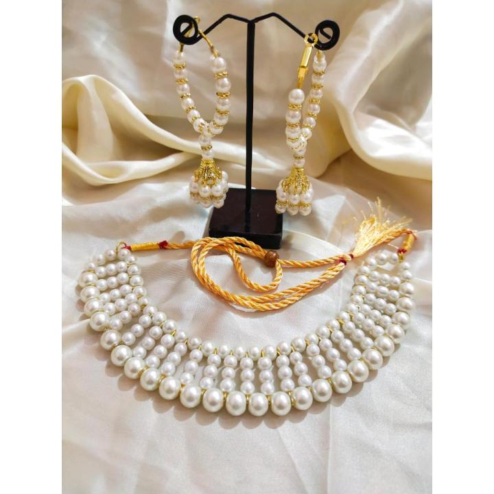 FANCY NECKLACE IN WHITE COLORS STYLE Daraz