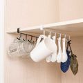 Under Cabinet Storage Rack Organizer 6 Hooks Kitchen Cupboard Shelf Coffee Cup Mug Holder Multifunction Hanging Racks Hanger. 
