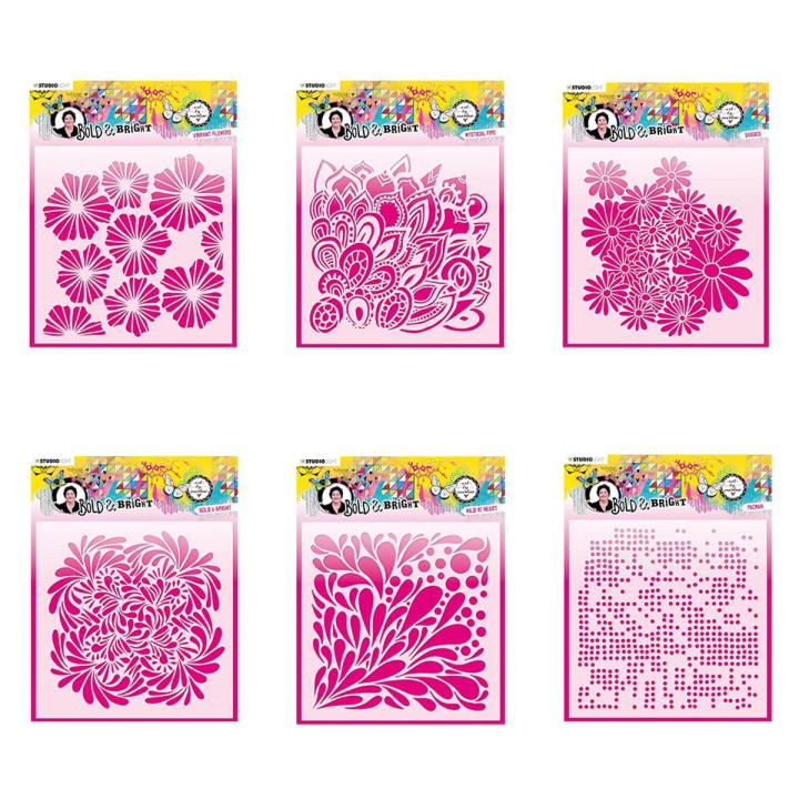 2022 Diy Layering Stencils Flowers Fire Bold and Bright Wild at Heart pacman daisies Abm Bold Painting Scrapbook Embossing Molds