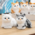 PinShang Simulation Cat Plush Toys Soft Stuffed Kitten Plush Doll With Sound Cute Animal Plushies For Kids Birthday Gifts. 