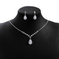 3Pcs Luxury Simple Rhinestone Necklace Drop Earrings For Women Girls Fashion Exquisite Jewelry Set Wedding Bride Accessories Qoddess. 