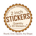Custom Logo Stickers, Glossy Labels, Thank You Stickers, 2-Inch Size 20 Pcs, Round, Oval, Square or Rectangle Any Shape, Personalized Design, Best Price On Daraz | High-Quality Printing By Stickers Hive. 