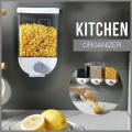 Easy Press Kitchen Wall Mounted Food Storage Container Cereal Dispenser Oatmeal Wall Mounted Container Cereal Dispenser For Oatmeal Cereal Spices Dry Fruits and other food items - In 1000ml, 1500 ml. 