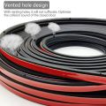 1/5M Car Door Rubber Seal Strip Double Layer 5 Holes Weatherstrip Self Adhesive Soundproof Strip Thickened L B Shape Tailgate Edge Strip Universal Auto Exterior Accessories. 