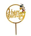 Mickey Mouse Kids Golden color Happy Birthday Cake Topper for Birthday Party. 