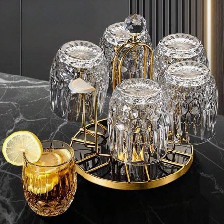 1pc Household Cup/Glass Holder, Rotating Drain And Dustproof Glass Cup Holder