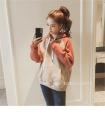 Korean Fashion Autumn Winter Korean Version Of Loose Students With Velvet Thickened Stitching Clothes Women'S Clothing Hooded Jacket Female New Products. 