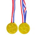 100 Pieces Kids Plastic Winner Medals Gold Winner Award Medals for Olympic Style,Party Decorations and Awards. 