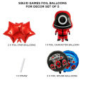 Squid Games Set of 5 Pcs Metallic Foil Balloons, Squid Games Movie Series Birthday Theme Reusable Balloon, Birthday Parties Decoration, Party Supplies, Kids Cartoon Theme Pack, Cartoon Ballons Decor Set, Boy Birthday Ideas, Children's Games. 