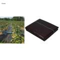 Durable Black Soil Barrier Landscape Fabric with Grid Strips Heavy Duty. 