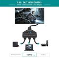 Techole HDMI Switch 4K, HDMI Switch 3 In 1 Out with HDMI Cable，3-Port HDMI Splitter Manual HDMI Switcher, Support 4K 3D 1080P, Plug and Play for Xbox, PS4, PS3, Blu-Ray Player, DVD, HDTV. 