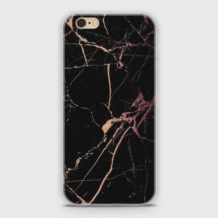 iPhone 6s Cover - SkinLee HQ Hybrid Case (Soft) - Black Rose Gold Marble - SKINLEE-130-1-95-6