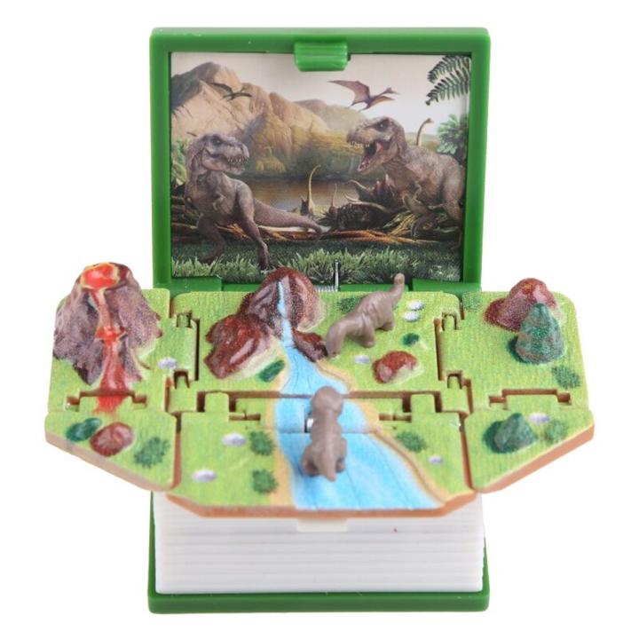 3D Mini Dinosaurs Keychains Fold Book Keychain Dinosaur World Pendant Keyring for Children Dinosaur Party Favors for Kids