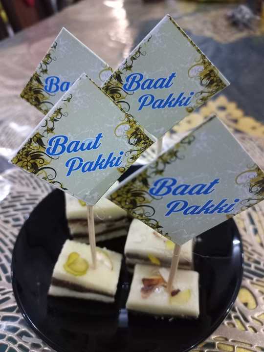 Sweet Topper Sticks (Sweet Picker) / "Metrimonial match confirmed" printed in urdu and english, to be use in Wedding, Nikkah and Engagement ceremonies, (10 pcs pack)
