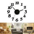 Home Decoration Black Digital Clock Sticker Creative Diy Wall Clock Home Office Decor Clock - Wooden Wall Clock. 