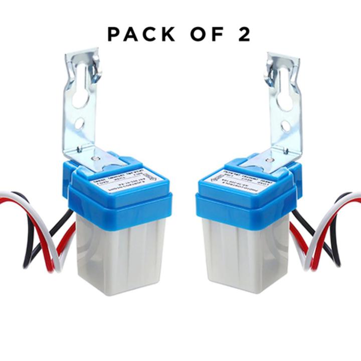 (Pack Of 2) Automatic On Off Light Control Sensor Switch LDR Photocell Sun Switch  AC85-265V 10A Day Night Sensor Switch for Lights