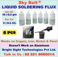Liquid Soldering Flux-6 ML Each- Sky Bolt Liquid Soldering Flux- Soldering Paste - Steel Soldering. 