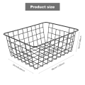Hollow Iron Wired Basket, Storage Baskets Metal Basket Without Interlining Bathroom Kitchen Organizer Black. 