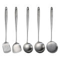 201 Stainless Steel with Spatula with Long Handle Big Strainer Spoon Spatula Spatula and Soup Spoon Fried Ladel Kitchen Supplies Set. 