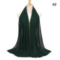 New Leaf Pleated Women Wrinkle bubble chiffon Hijab scarf shawls crinkle muslim Turban wraps pleat shawls long wrap scarves. 