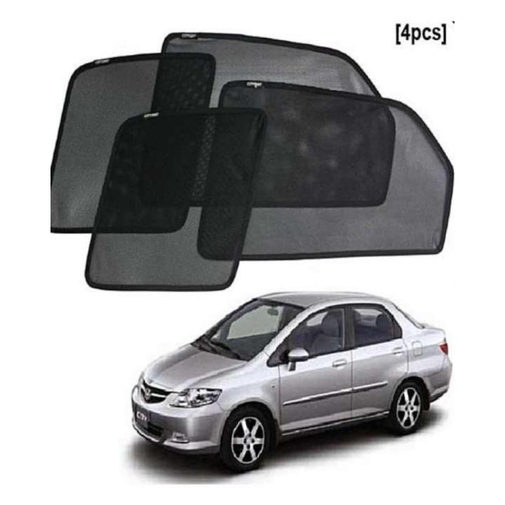 Sun Shades For Honda City 2003 2004 2005 2006 2007 2008 - Original Size - Black - 4Pcs