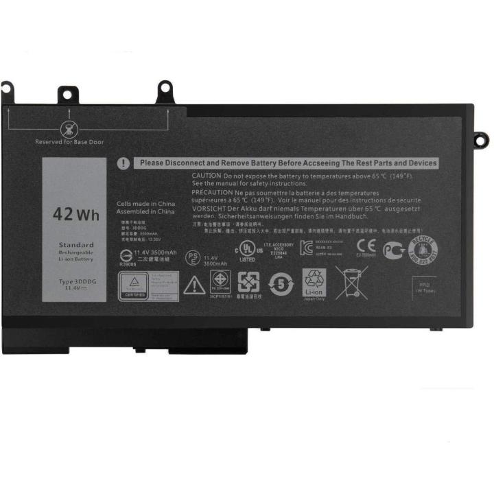 Laptop Battery 4 Cell  11.4V 42Wh Replacement for Latitude E5280 E5480 Series  TYPE -  3DDDG      - Black