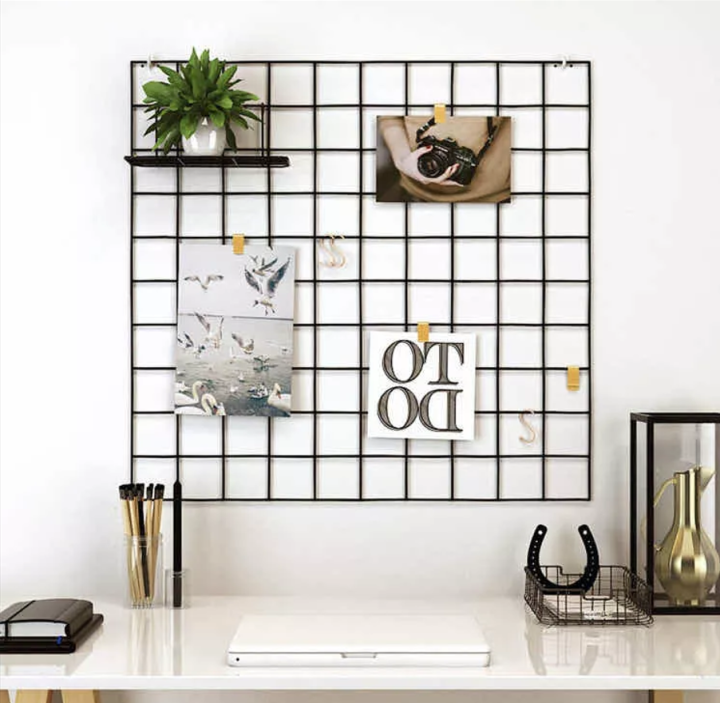 Metal Mesh Grid Panel Photo Wall Décor Art Display