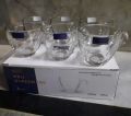 6 Pcs Transparent Glass Tea Cups Mugs 190ml. 