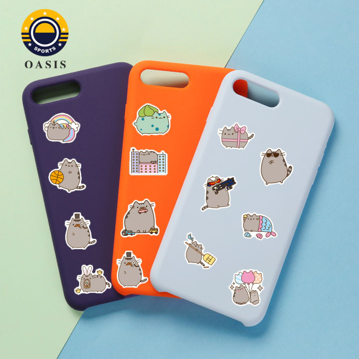 100Pcs/Set Pusheen Stickers Water Proof Cute And Funny Diverse Styles Sun-resistant Reusable DIY Decoration Sticky Note Lovely Cartoon Cat Graffiti Decal Water Bottle Suitcase Stickers for Scrapbooking Journal Album