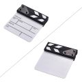 Compact Size Acrylic Clapboard Dry Erase TV Film Movie Director Cut Action Scene Clapper Board Slate - white + black. 