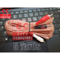3.5mm Male Jack to AV 2 RCA Male Cable for Mp3 ,Mp4, Sound Speakers 5 yards. 