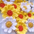 DIY Daisy Crochet Knitting Flowers Handmade Knitting Flower Corsage Hairpin Pin Brooch Accessories Decorate Applique. 