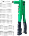 Manual Hand Rivet Gun Set with 2.4mm 3.2mm 4.0mm 4.8mm Nut - Hand Tools Rivet Nails for All-Steel Sturdy Structure Instrument Eatop with Gift of Free 20 Rivets Pin. 