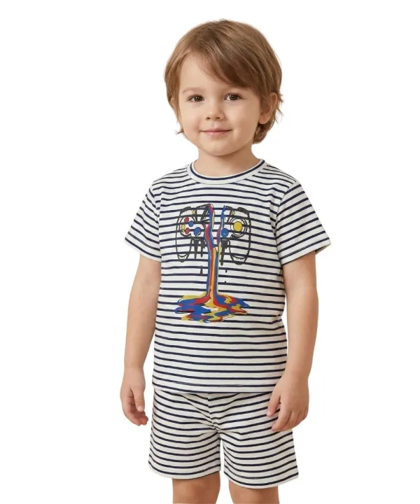 Minichunkies%20Kids%20Boys%20Summer%20Suit%20-%20Melting%20Gamer%20Controller%20Striped%20T-Shirt%20&%20Navy%20Shorts%202%20Piece%20Set%20-%20Breathable%20Cotton%20Outfit%20-%20Image%203