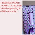 Original 2200mah 18650 Lithium ion Cell 3.7v battery with warranty. 