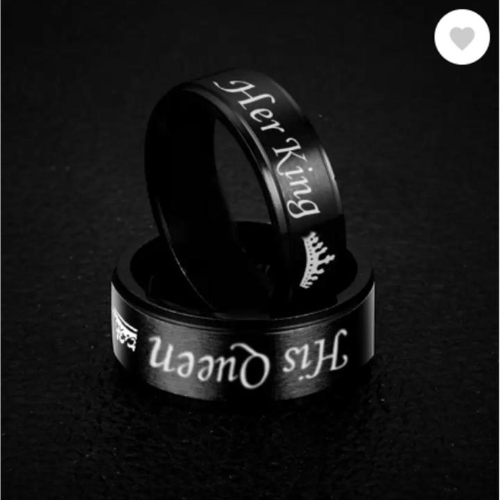 Couple Ring Her King And His Queen Rings Best gift for Valentine pack of 2 ringS with cute box