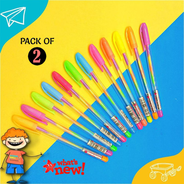 Pack of Rainbow Pen with Multi Colour Ink for Kids Girls Gift