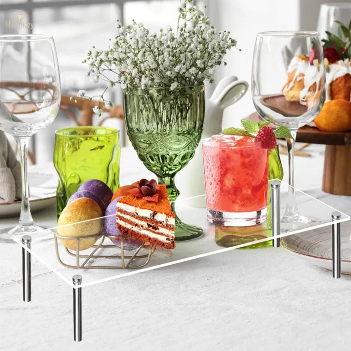 Acrylic Display Riser Clear Showcase Stand for Displays Figures Cake ...