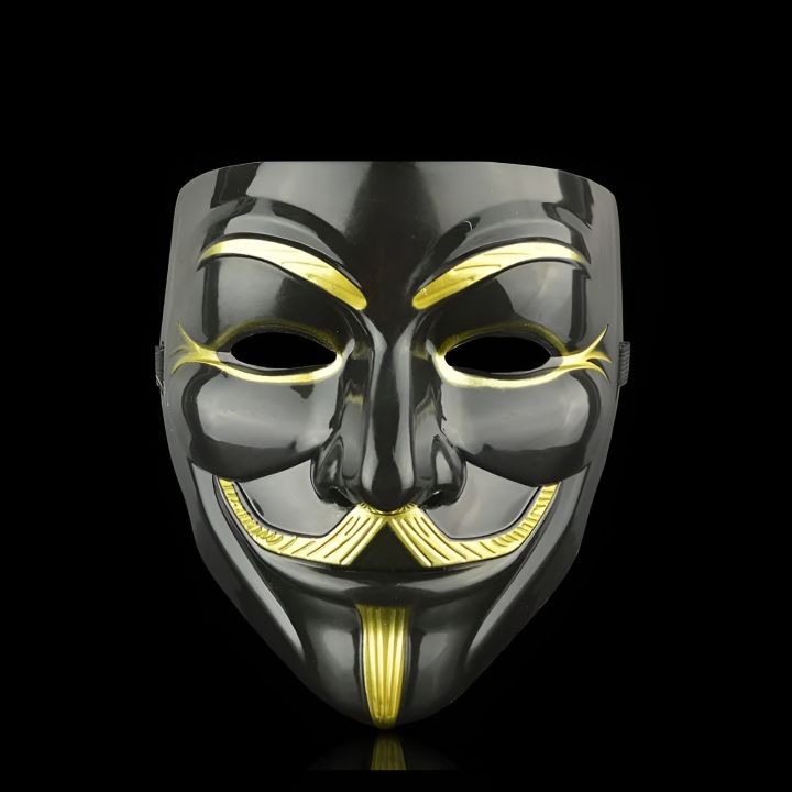 LTG - Black Halloween Vendetta Masquerade Horror Mask Hacker Male/Female V Character