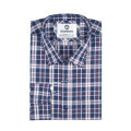 Tealish Blue with Redish color Check Formal Shirt for men Long Sleeves 100% cotton. 