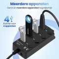 USB 3.0 Hub 4 Ports High Speed usb 3.0 port Hub Splitter Fast Data Transfer USB Hub Extender Extension Connector Compatible Windows PC / Mac / Surface Pro / Laptop / Printer / Mobile HDD / LED Light USB HUB. 