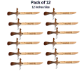 Pack of 12 Ertugul Ghazi Swords IYI, Collection and Action Toys-Ertugrul Sword-Toy for Kids, Ertugrul Talwar, Ertugrul Knife, Ertugrul Fighting Knife, Dirilis Ertugrul Toys - 12 Inches Wooden Sword. 