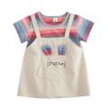 Girls' summer cartoon 2022 new middle and young cotton half sleeved princess dress children's clothing. 