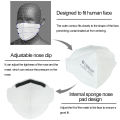 1X N95 Face mask Mouth Nose Mask Sports Anti Smog Haze Air Pollution PM2.5 White Cover 5 lay For Adults. 